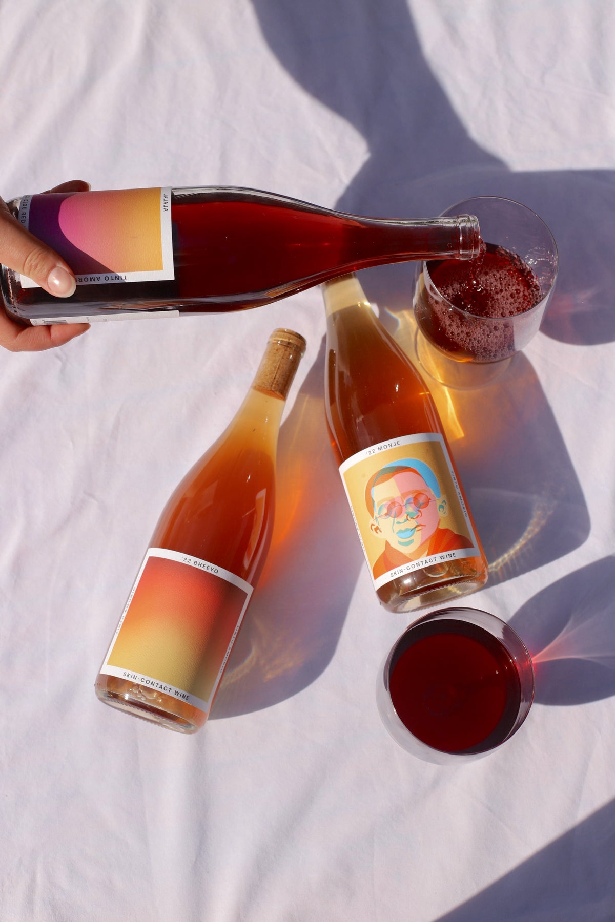 Tinto bottles poured among friends